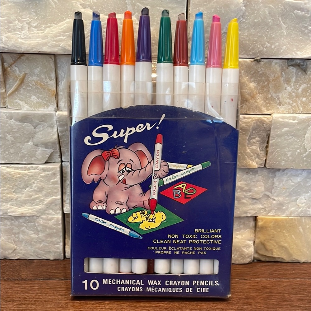 Vintage Mechanical Wax Crayon Pencils - Multicolor Set